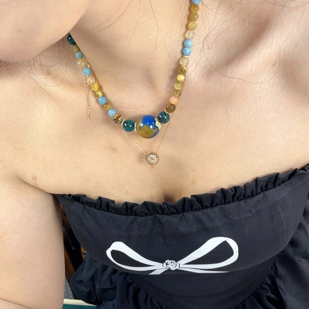 水晶手链银S925镀金镶嵌