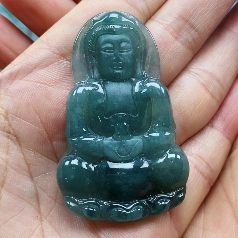 【闪购商品】翡翠颈饰未镶嵌小***、天然翡翠A货观音