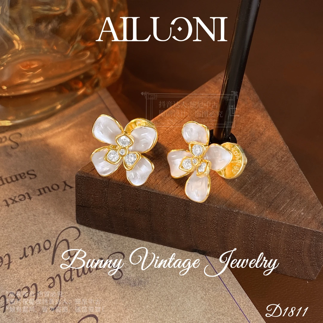 镀k金D1811法★【花无痕】春AILUONI 爱洛妮耳钉