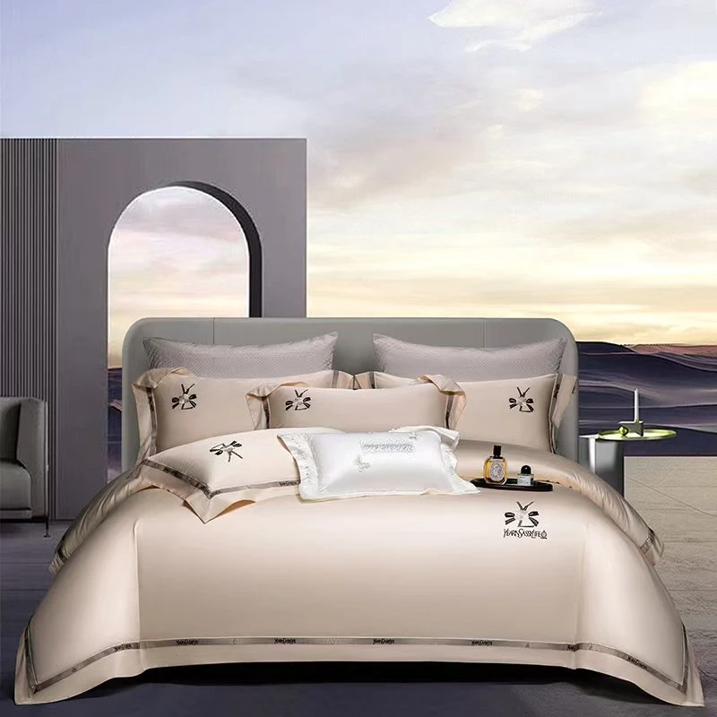 【秀色生活】迪兰-春夏新款高端新疆长绒棉全棉绣花工艺款（四件套）2