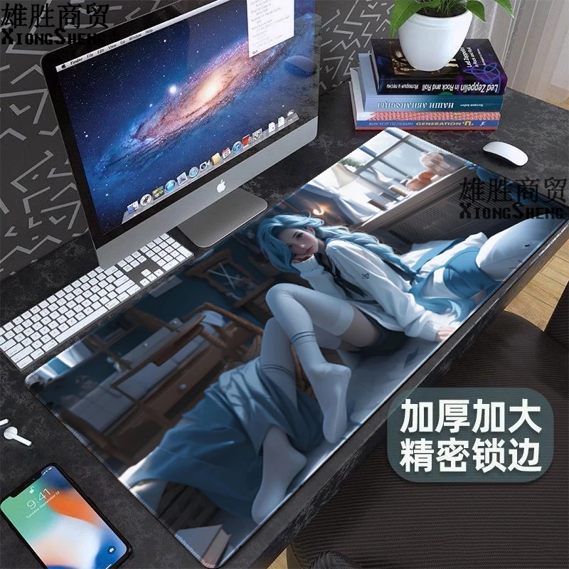 英雄联盟报纸金克丝鼠标垫超大暴走萝莉加厚LOL电竞游戏办公桌垫