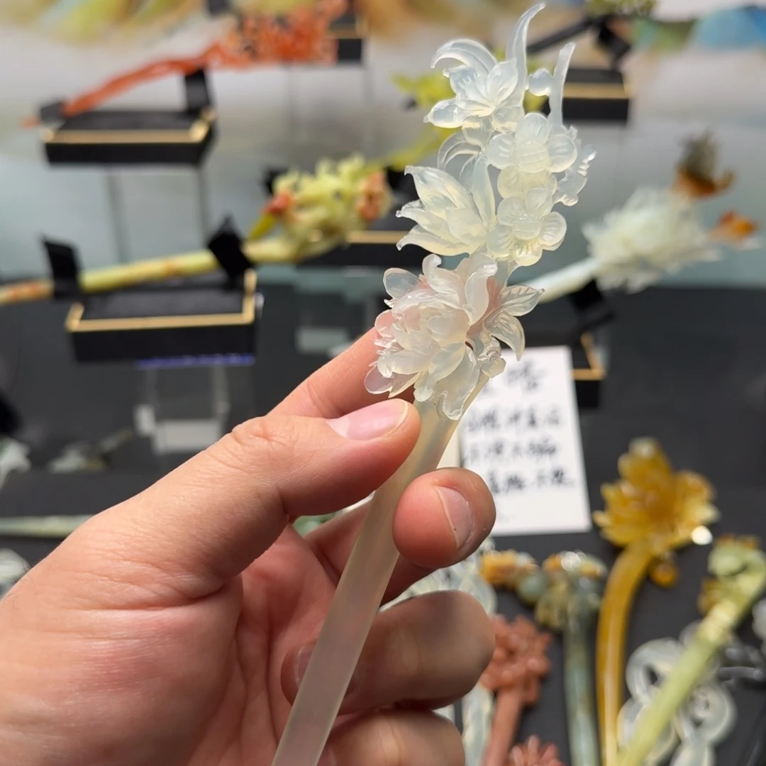 岫玉发饰未镶嵌d****灵