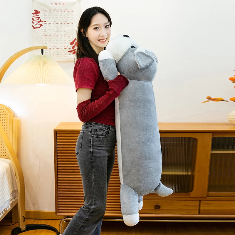 新款雪纳瑞趴姿玩偶家居抱枕毛绒玩具沙发床上公仔送朋友生日礼物
