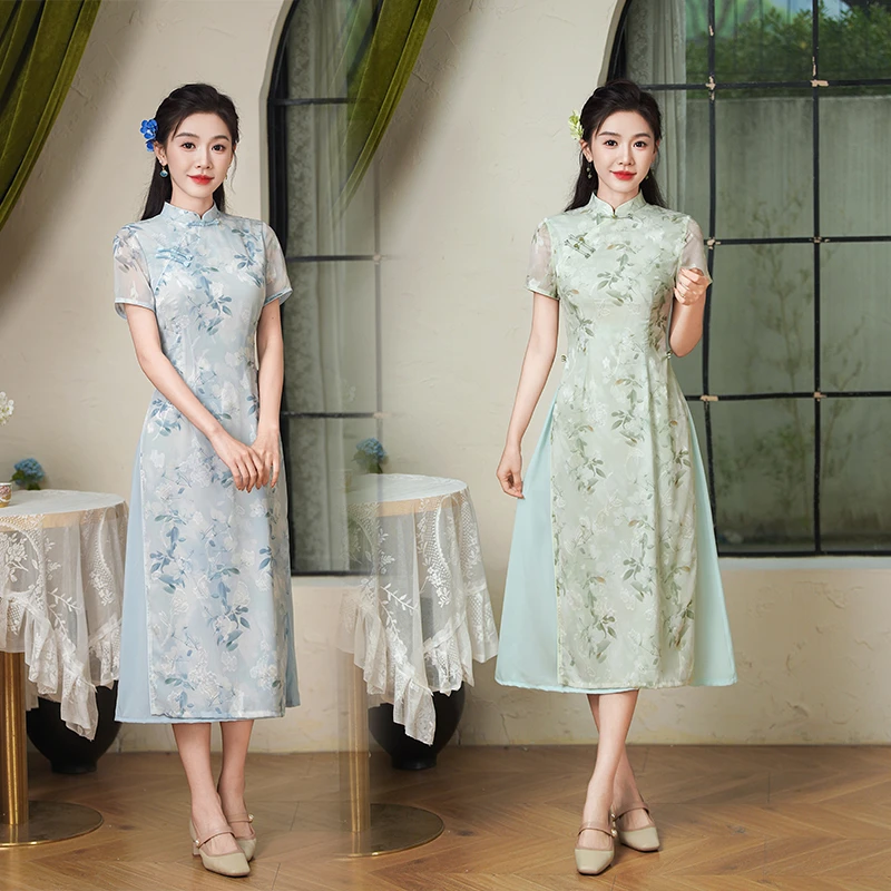 风禾/M-5XL  夏季2025新款旗袍改良新中式气质优雅年轻显瘦日常款