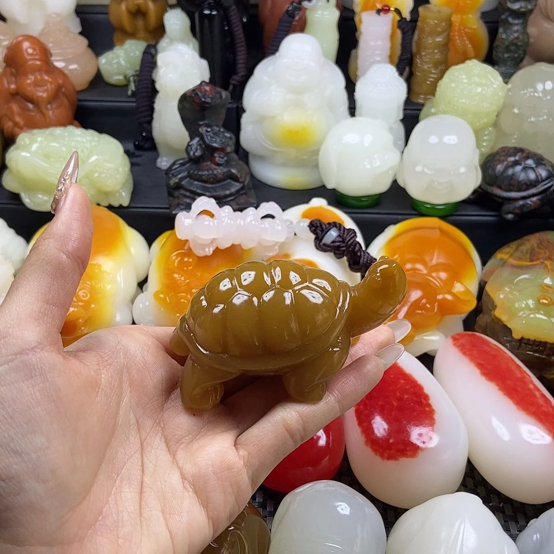 无花朵原石雕刻把件