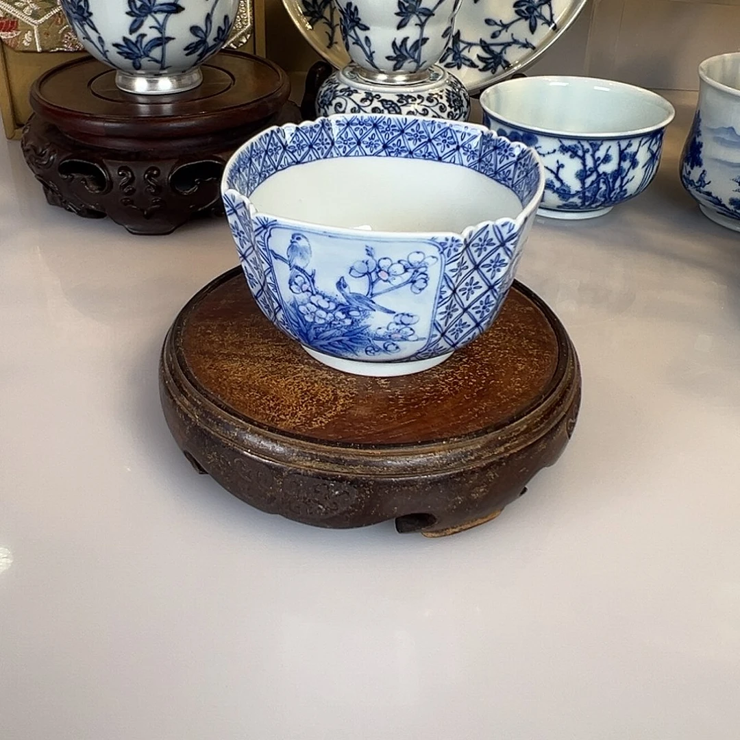 杯子青樵轩鸟语花香四方杯