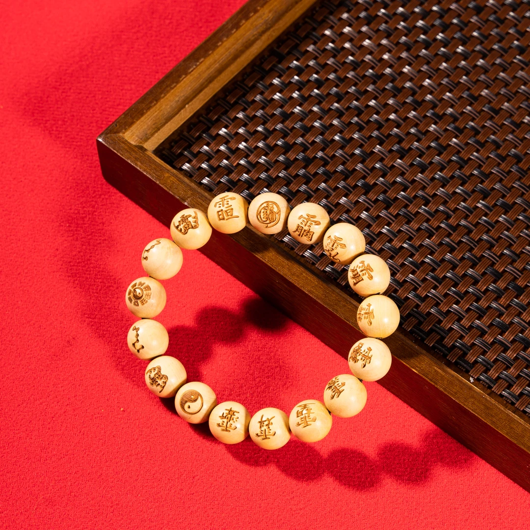 宫皇顺黄杨木12mm单圈手串GHSZM12008013