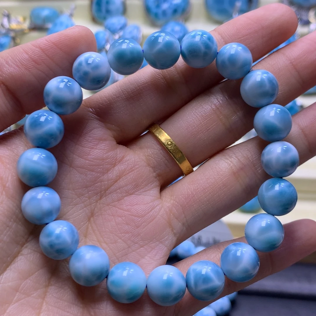 针钠钙石（海纹石）未镶嵌手串10+手串