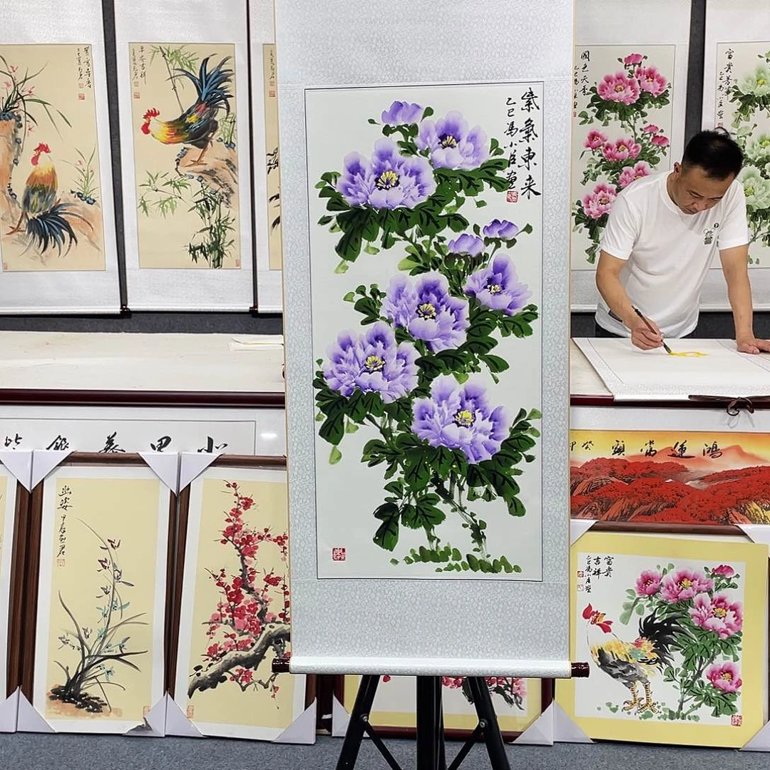 国画手绘手写作品