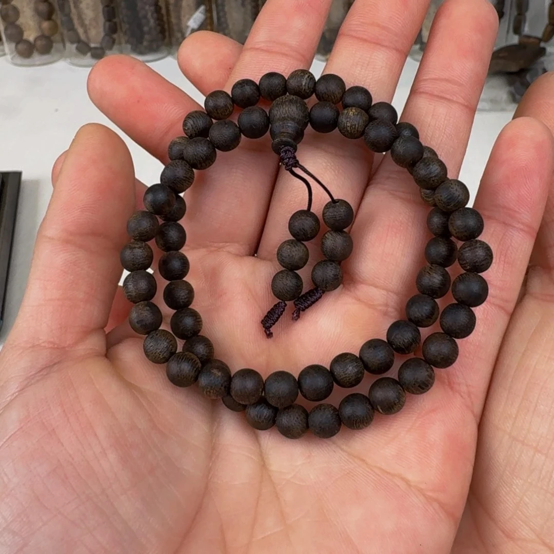 沉香手串棋楠沉香张勺子九九沉圆珠卡6+保9克手串