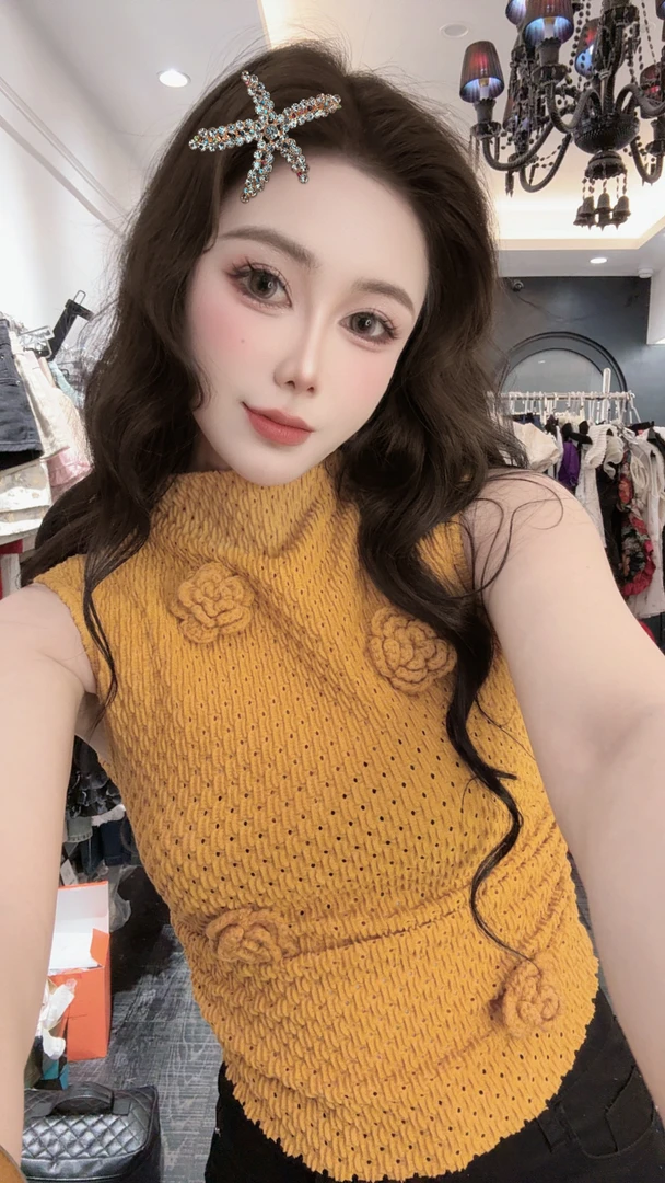 大气元（上衣）高质感气质立体花朵上衣