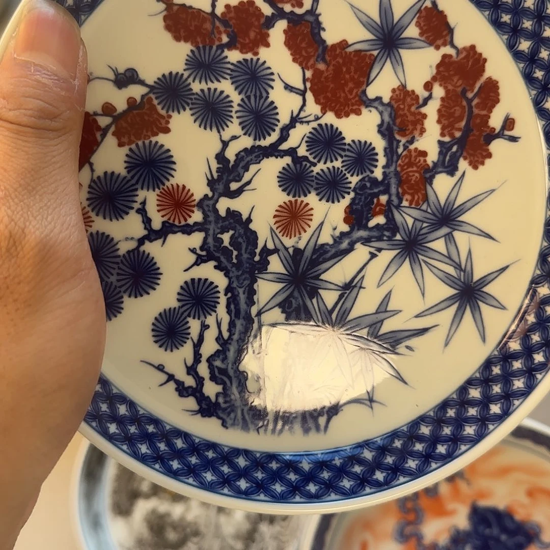 瓷片景德镇松竹梅大壶承