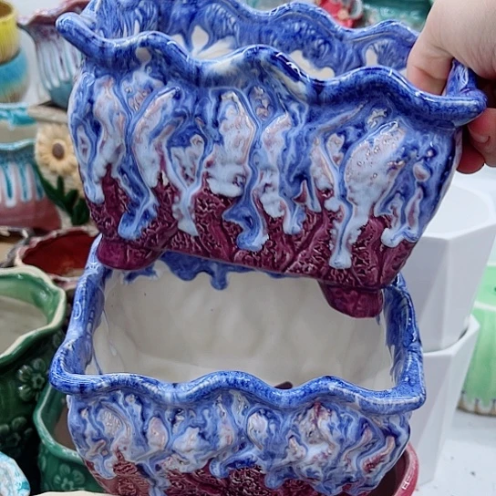 多肉绿植陶瓷花盆9.9包邮，有空