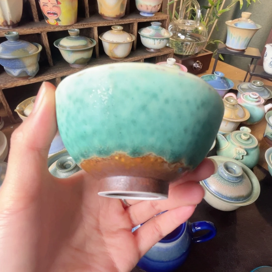 瓷片纯手工柴烧手作茶器