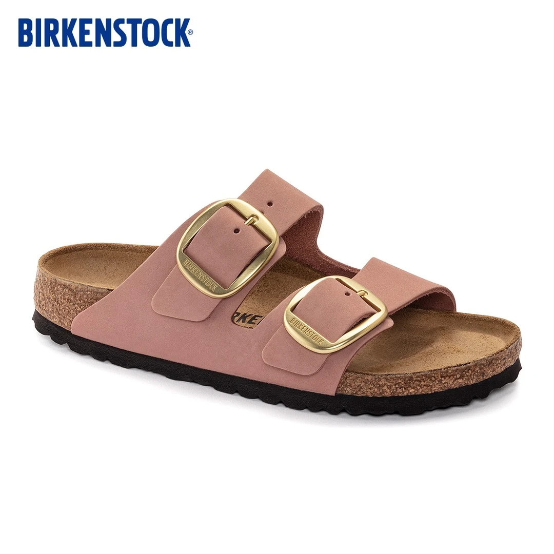 BIRKENSTOCK勃肯德国进口大扣女款牛皮绒面革Arizona双扣拖鞋