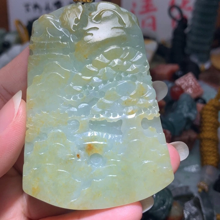 翡翠未镶嵌颈饰保真天然A货翡翠