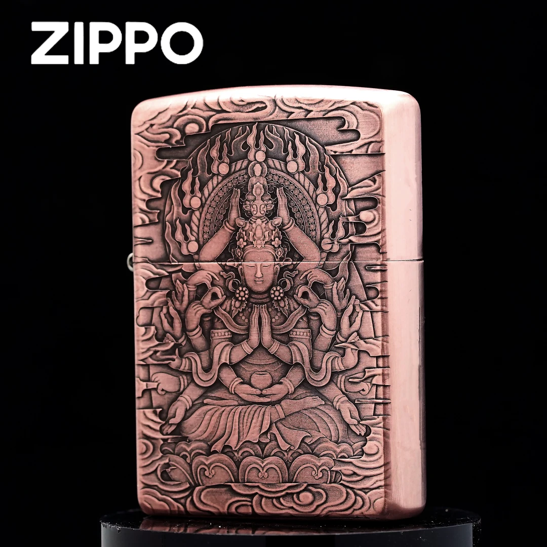 ZIPPO打火机正品/紫铜千手观音-【凯亚】DYJ1