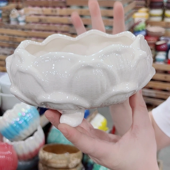 有孔.凑单10元陶瓷花盆发货！