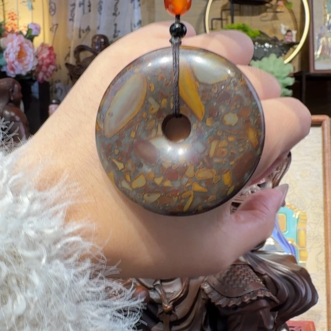 石材三叶虫活化石平安扣 福利