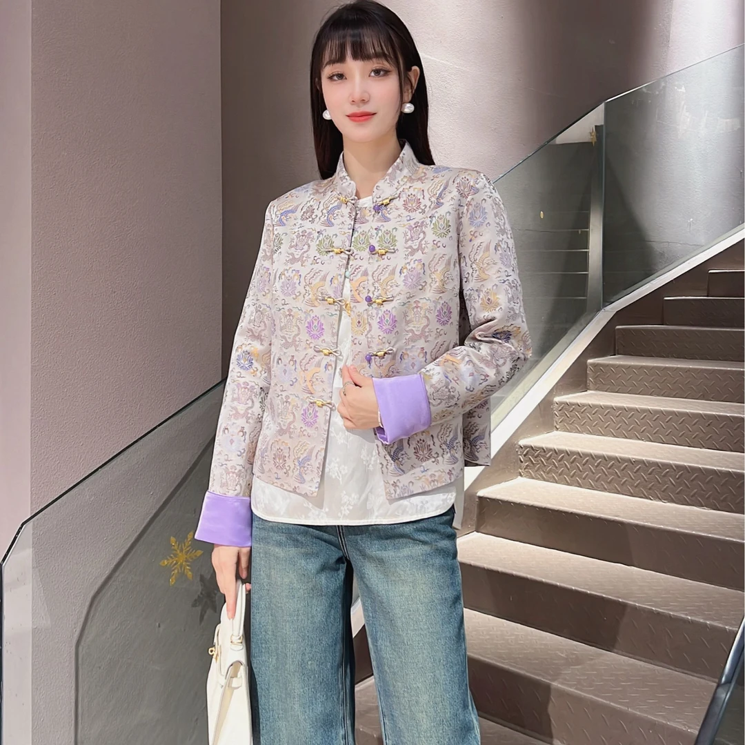 《晶晶定制》《龙凤穿莲》时尚冬季气质复古加厚保暖中国风外套7347