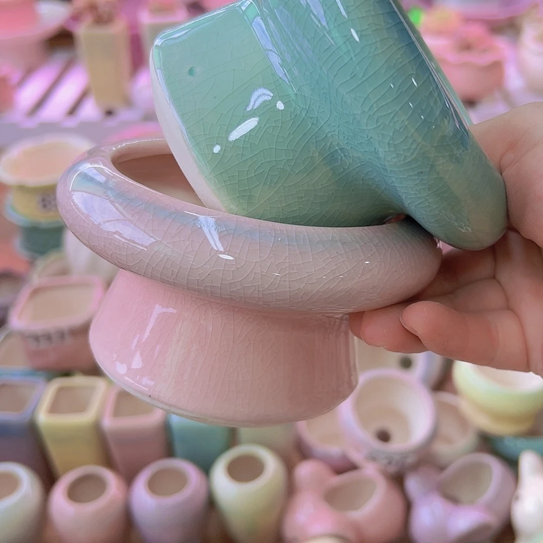 陶瓷花盆当场满12包邮