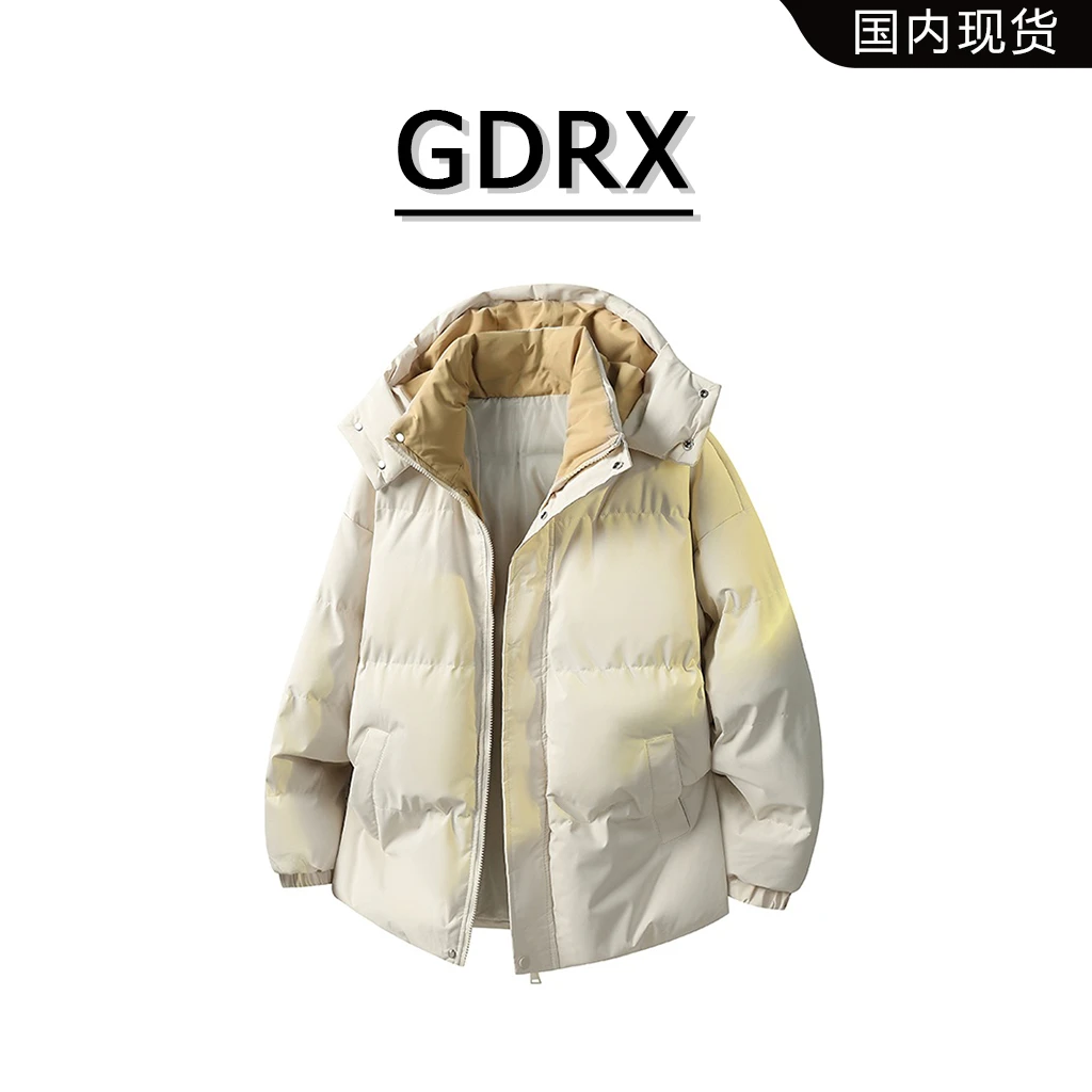 GDRX美式拼接设计感棉衣男2025秋冬潮流保暖轻奢外套休闲百搭男装