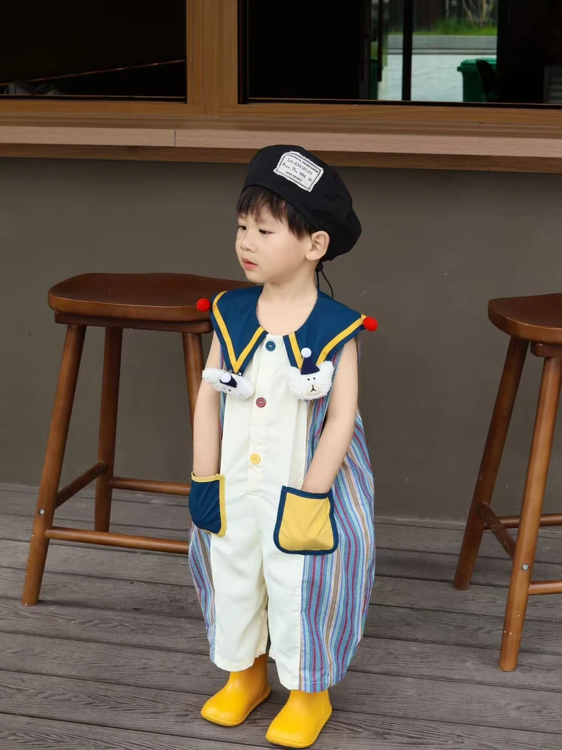 【魔法精灵】幂姐原创夏季超萌儿童薄款连体外穿服渔夫裤MJX256229