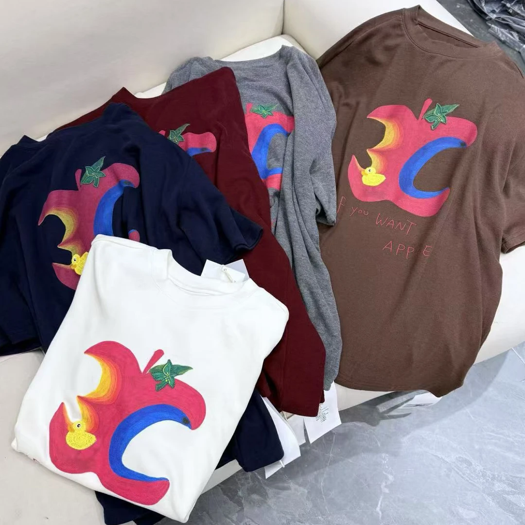 短袖圆领印花宽松休闲风显瘦T恤上衣