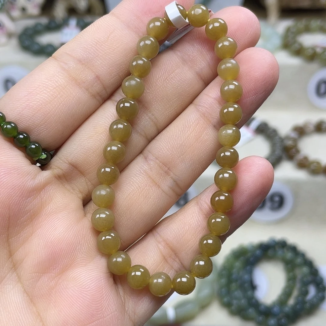 和田玉未镶嵌手串红糖卡6