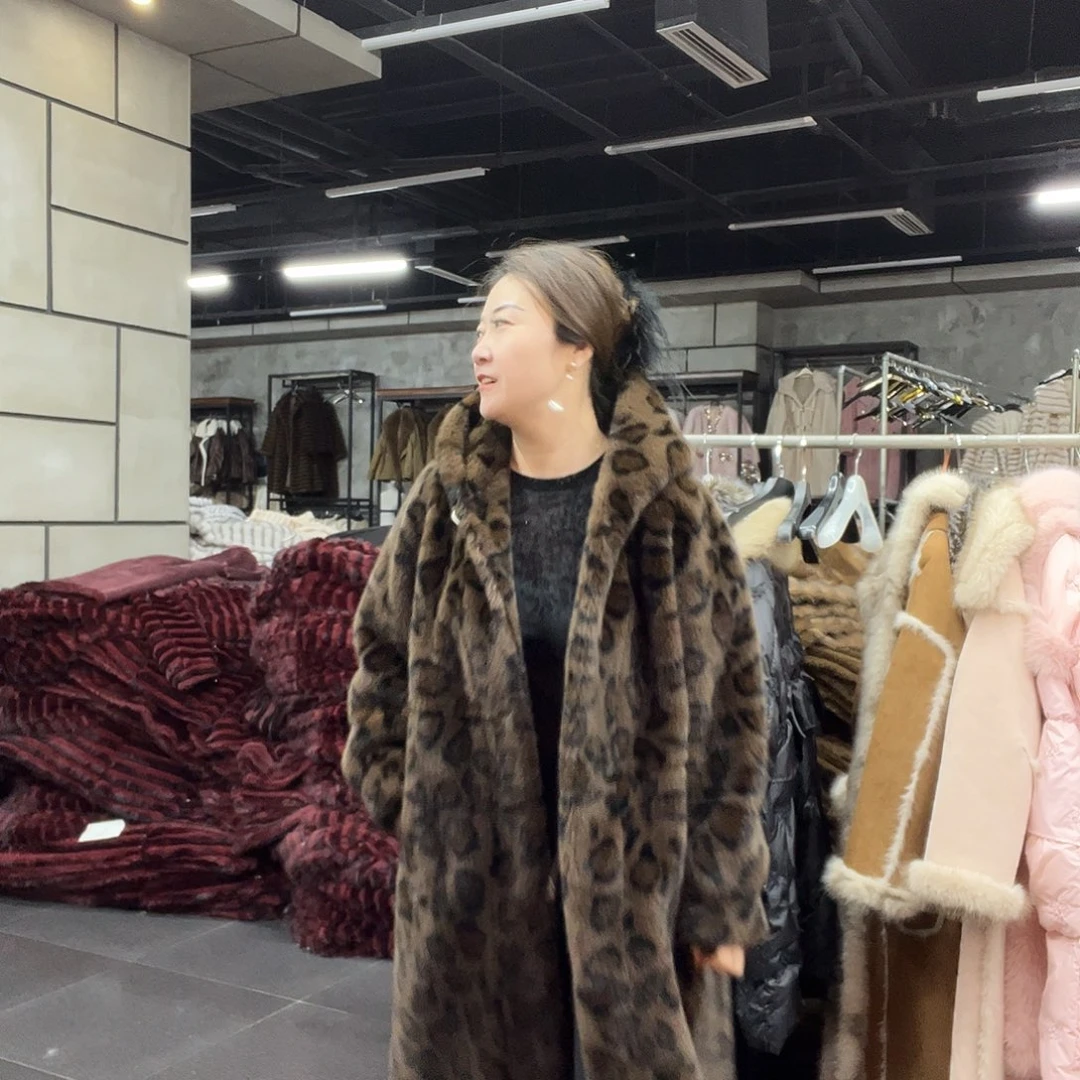 保温豹纹女装外套