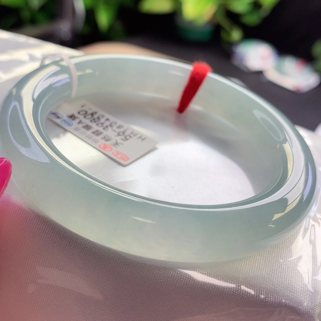 未镶嵌手镯翡翠天然A货翡翠56-57冰胶共存 主播强推