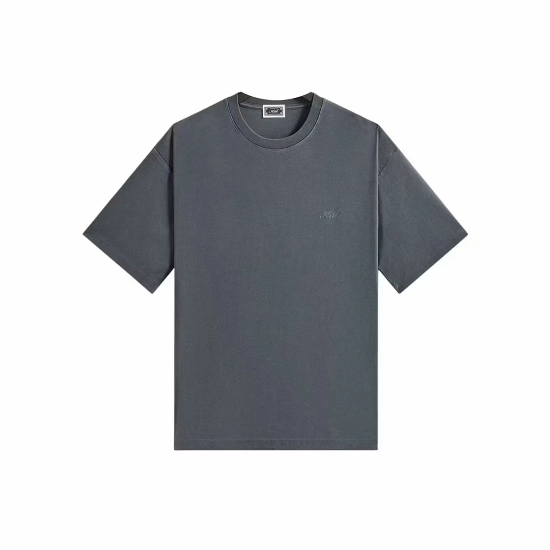 特价▼KITH Jersey Tee藏青短袖T恤草写刺绣标水洗纯棉无包装吊牌