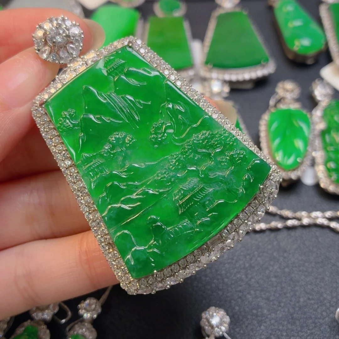 翡翠银S925镶嵌颈饰