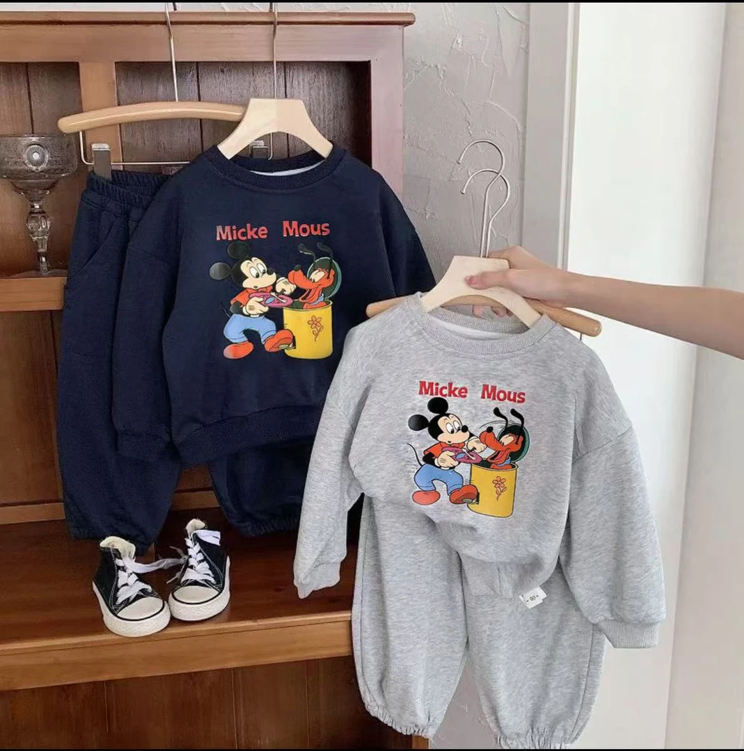 2025春季韩版米奇休闲卫衣套装儿童洋气