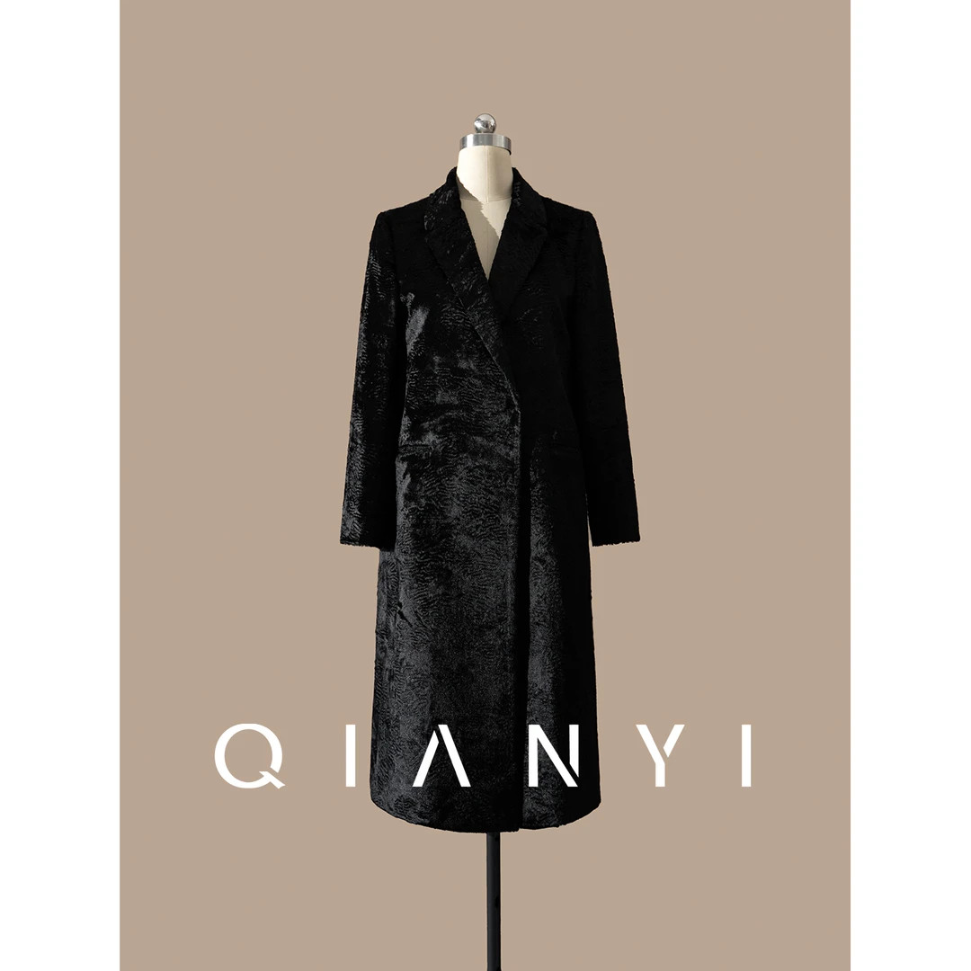 纤屹【奥斯卡】100绵羊毛长毛绒大衣秋冬保暖轻奢气质女装毛呢外套