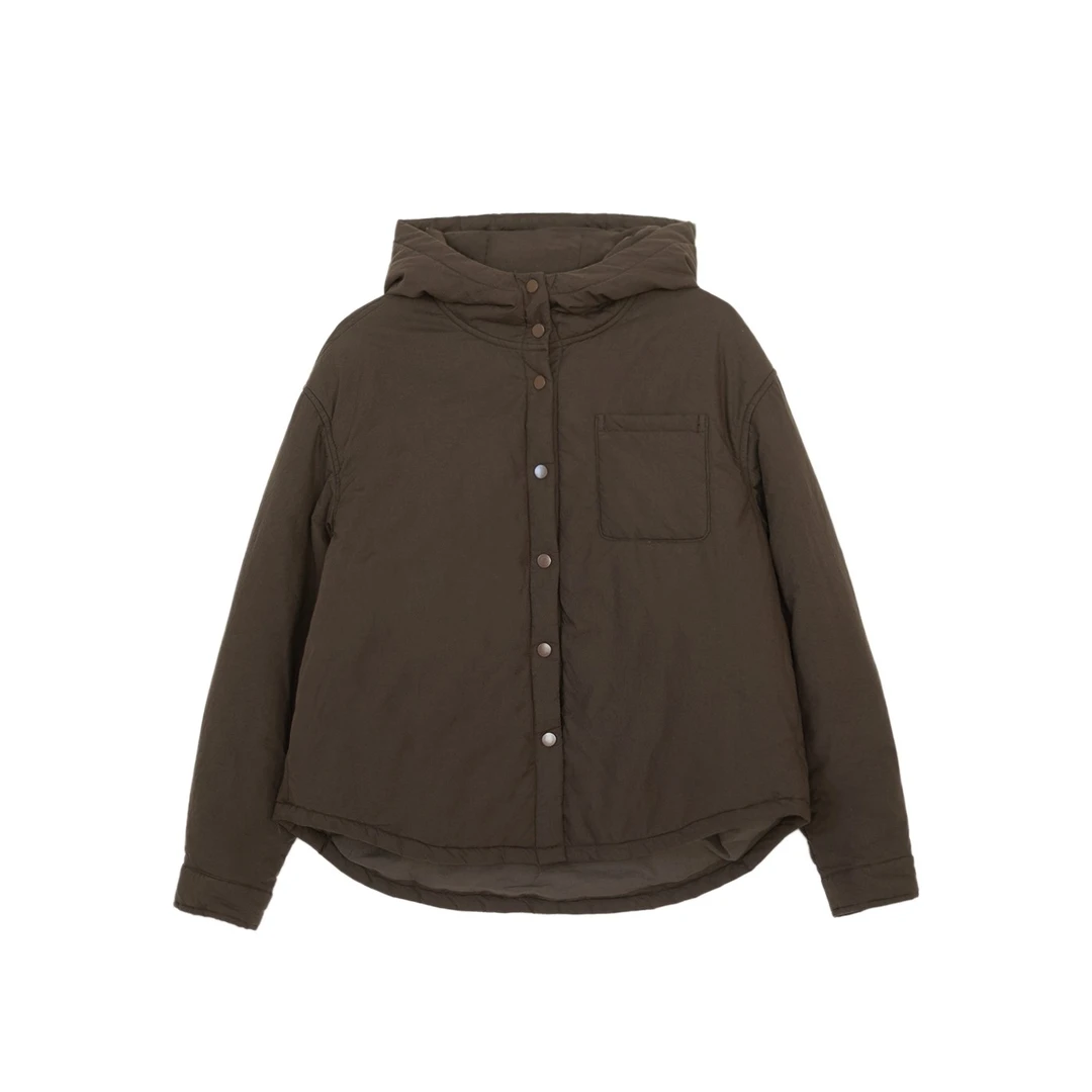 【麻念】衣长62-69 连帽秋冬宽松厚款保暖棉服外套M25352