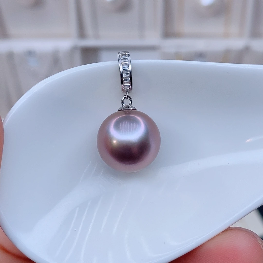 颈饰银S925镶嵌淡水珍珠敏**笑