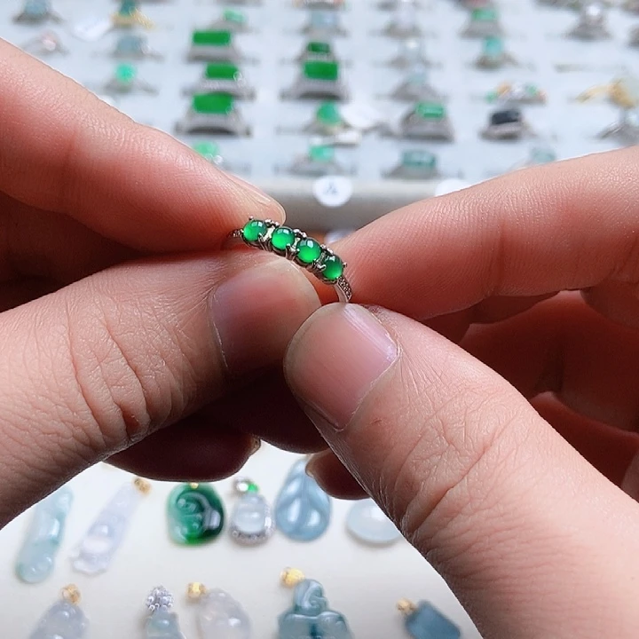 翡翠银S925镶嵌戒指