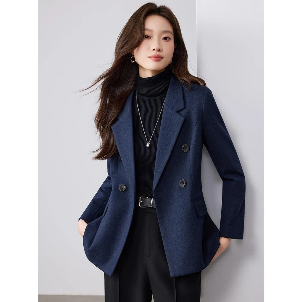 毛呢小西装外套女2025春秋新款时尚气质高级感小个子通勤西服上衣