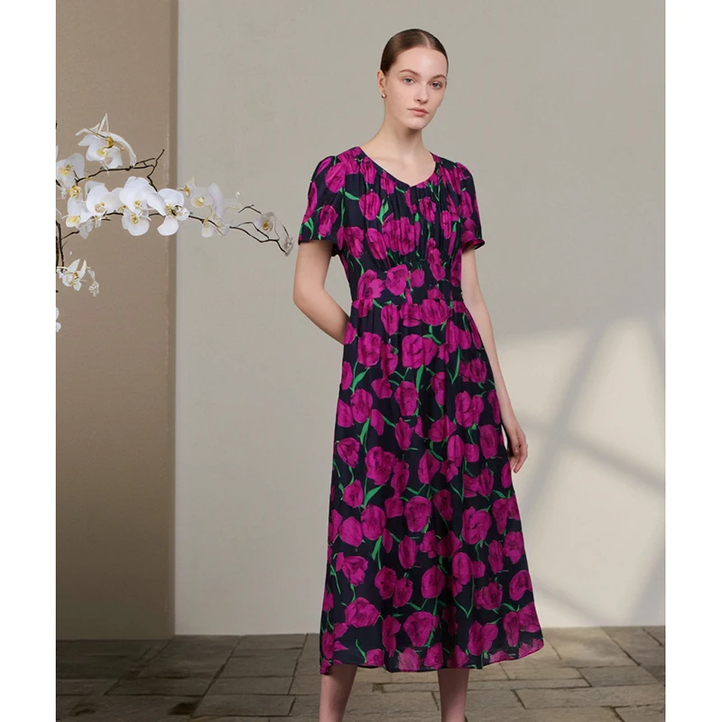 春夏新款气质优雅时尚连衣裙长款长裙裙子绮1010E