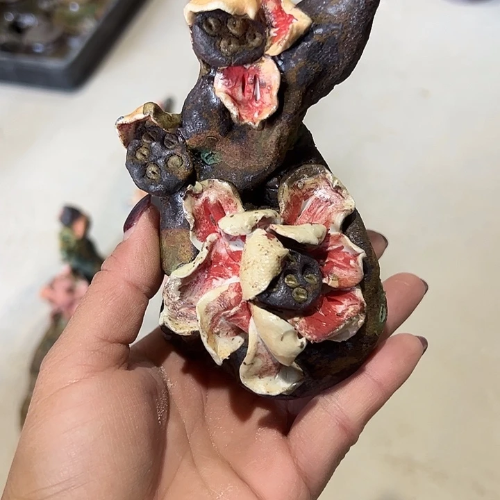 手工粗陶高温摆件