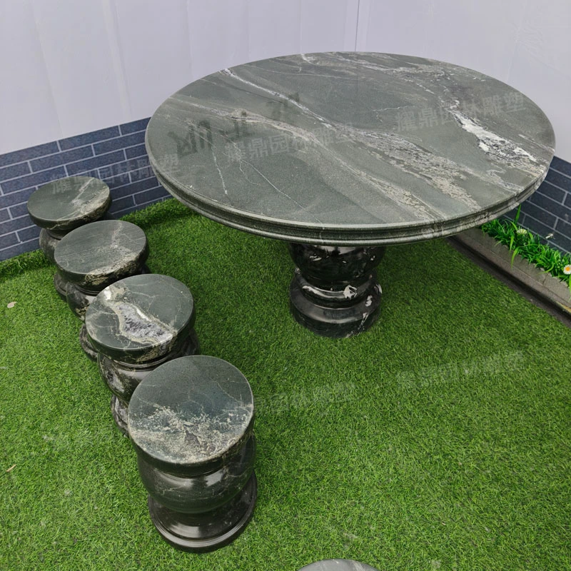 石桌石凳户外庭院天然石材公园小区别墅庭院石头桌子茶台家用