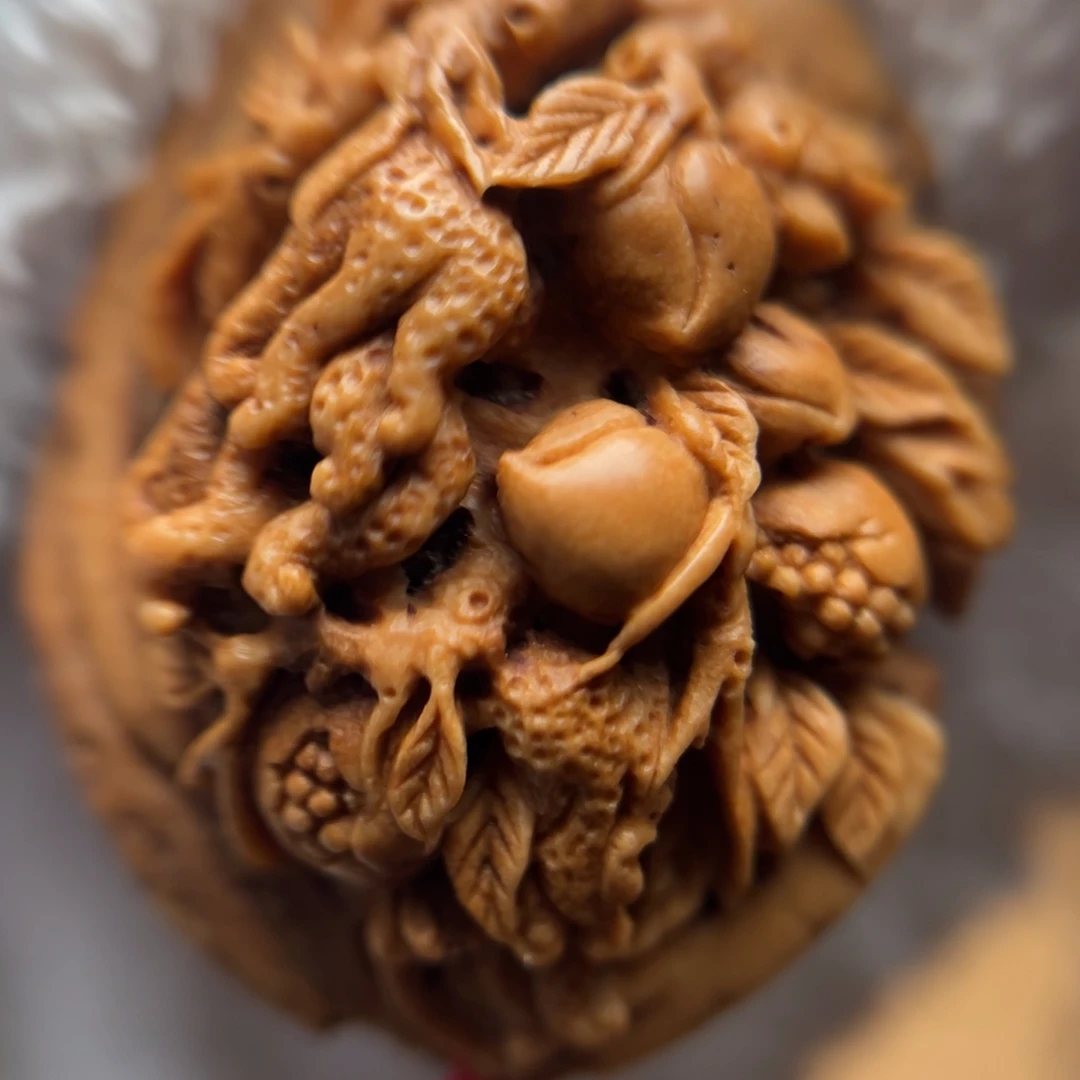 潍坊核雕纯手工雕刻福寿三多