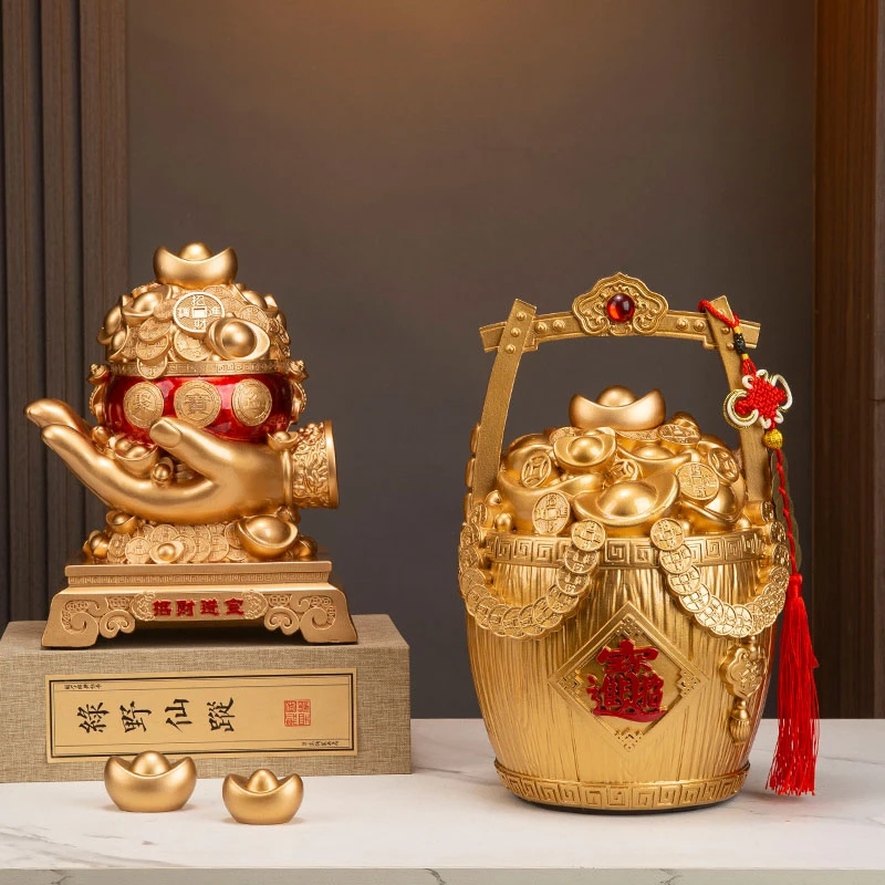 聚宝盆招财元宝存钱罐家用旺宅客厅酒柜办公装饰客厅布置家居饰品
