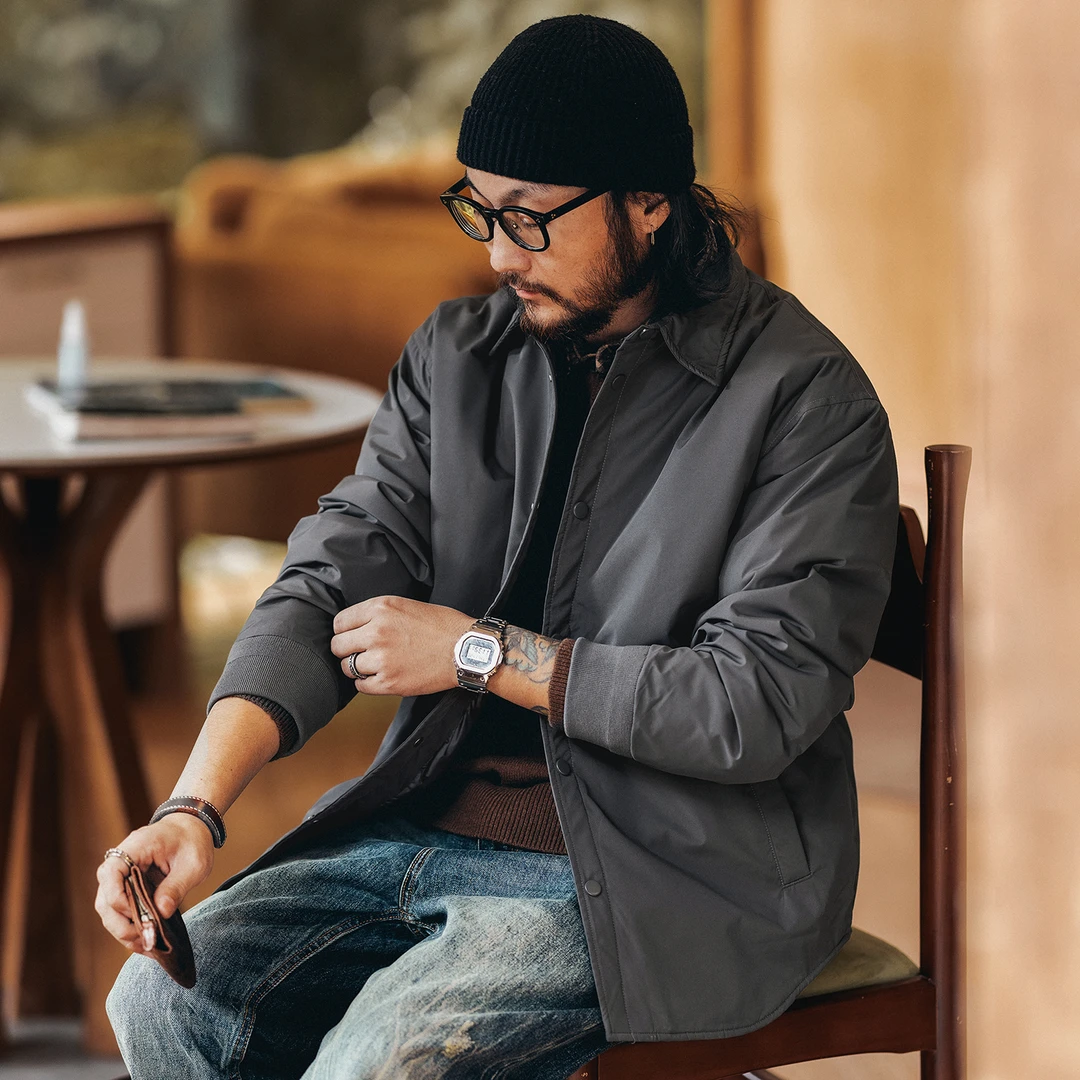 格蓝鹿高端复古美式棉袄羽绒服男冬季潮牌宽松棉服男休闲夹克外套