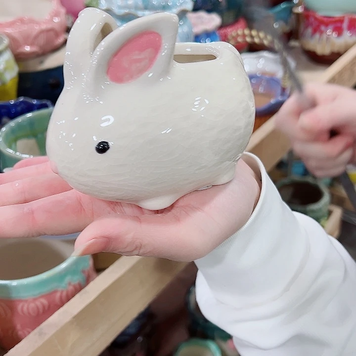 有孔，凑单福利满10元发货陶瓷多肉花盆！