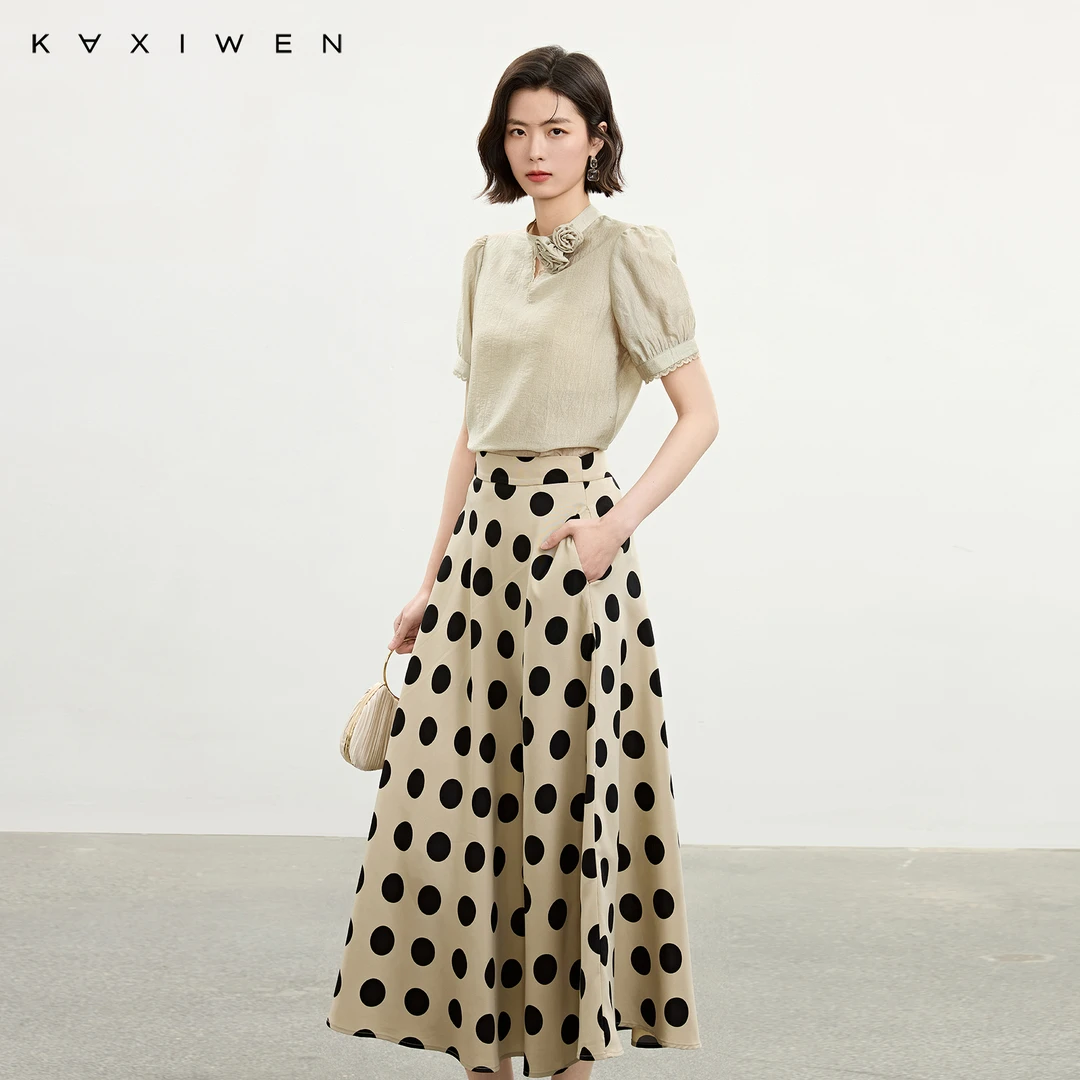 佧茜文气质立体花小衫【夏新】蕾丝拼接镂空花边V领上衣D04BXW6105