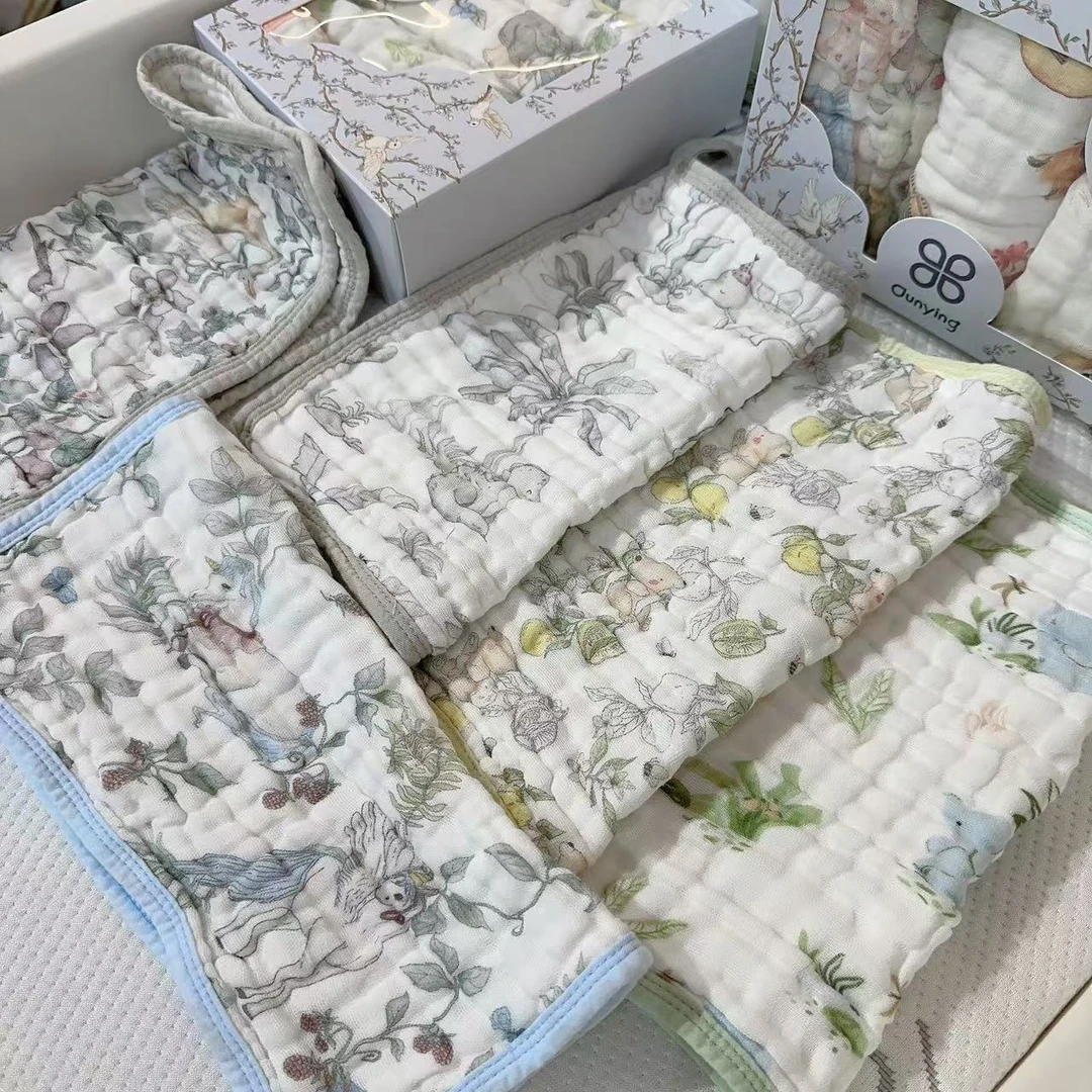 30*30婴儿纯棉超软小方巾儿宝宝脸澡两用毛巾