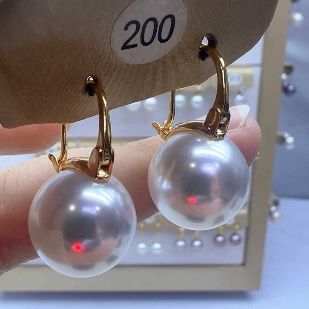 银S925镶嵌淡水珍珠耳饰