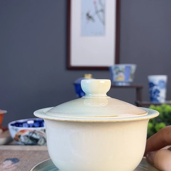 摆件景德柴烧茶杯多人